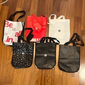 Lot of 6 Small Lululemon Reusable Shopping Gift Bags